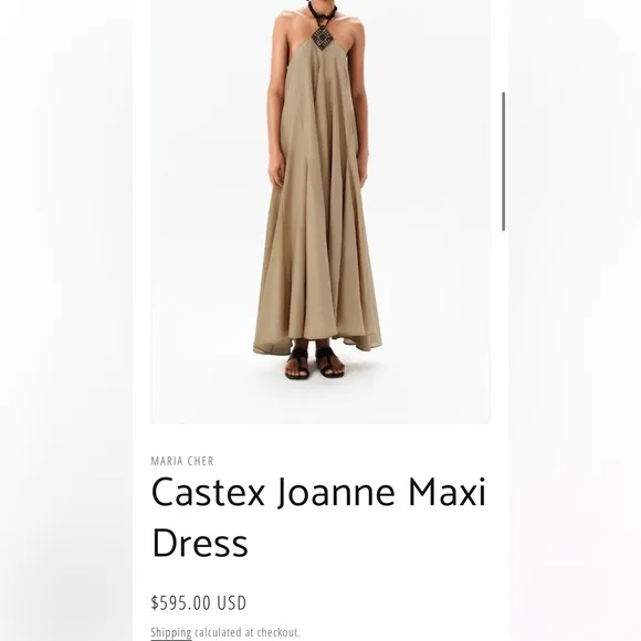 Maria Cher Elegant Green Halter Maxi Dress