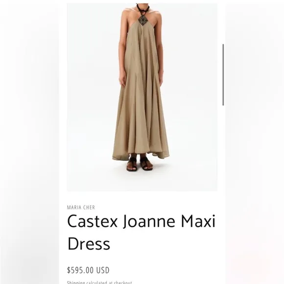 Maria Cher Mariacher Womens Castex Joanne Halter Flowy Maxi Dress Boho Size L
