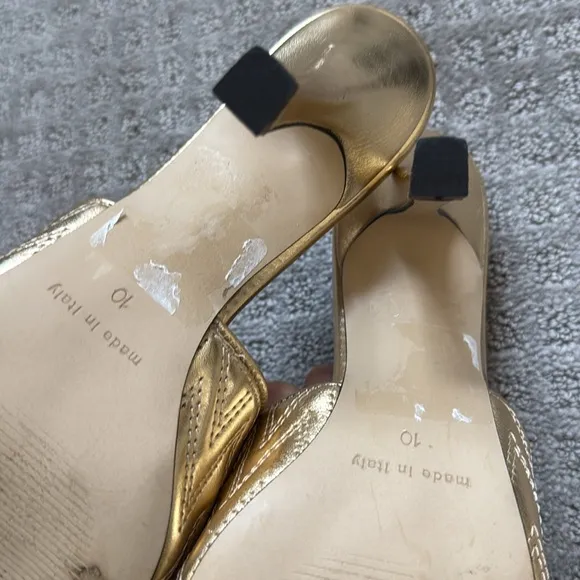 Mario Valentino Women's Gold Slide Sandals