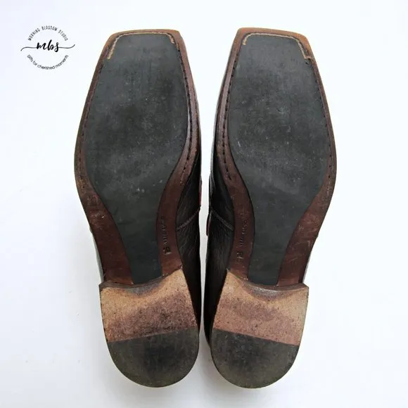 Mark Nason Vintage Men's Vero Cuoio Square Loafers in Brown Men Size 10