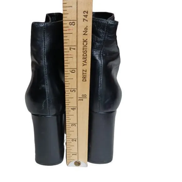 MARNI Ankle Booties Moto‎ Biker Heeled Boots Black Soft Leather Size 38 8