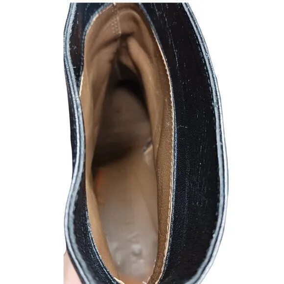 MARNI Ankle Booties Moto‎ Biker Heeled Boots Black Soft Leather Size 38 8
