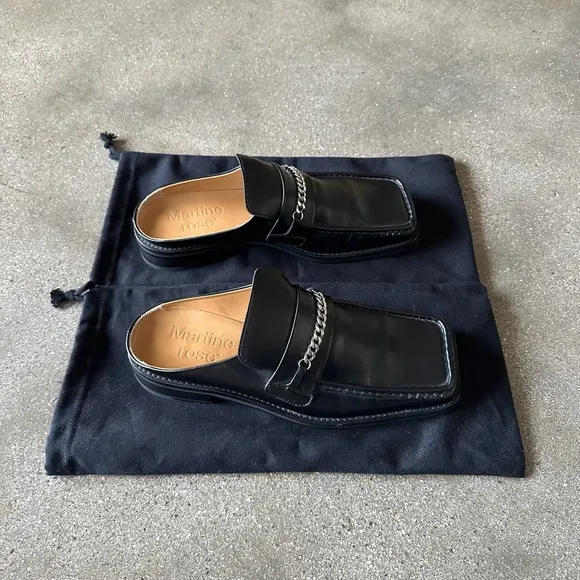 Martine Rose Black Slip-On Loafers Sleek Design