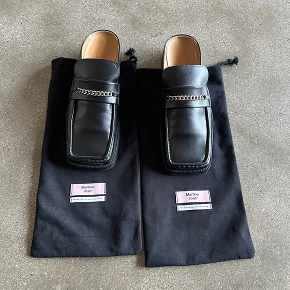 Martine Rose Black Slip-On Loafers Sleek Design