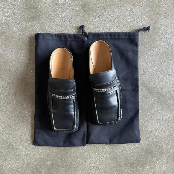 Martine Rose Black Slip-On Loafers Sleek Design