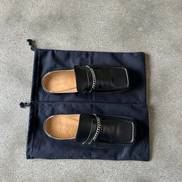 Martine Rose Black Slip-On Loafers Sleek Design