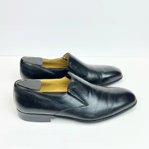 Massimo Emporio Mens Black Leather Slip On Loafers US Size 8.5M Euro 41.5