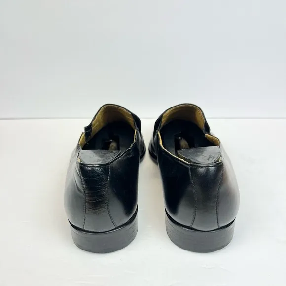 Massimo Emporio Mens Black Leather Slip On Loafers US Size 8.5M Euro 41.5
