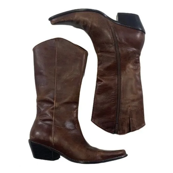 Matisse Embossed Brown Western Boots | Size 6.5M