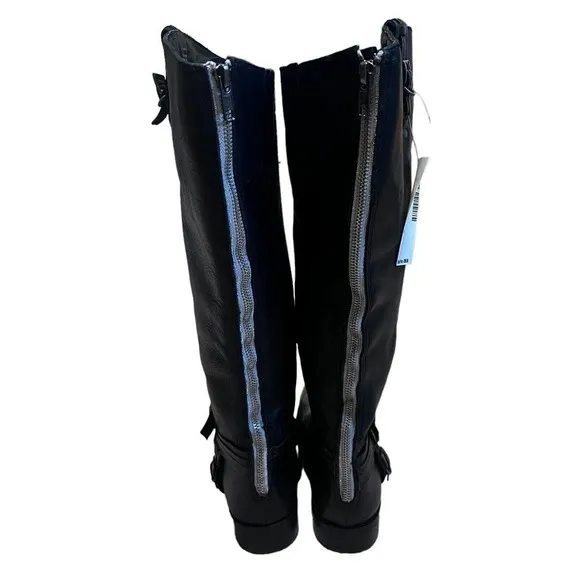 Matisse Flashback Black Leather Tall Riding Boots Size 6 Wide NWOB Fashion Zip