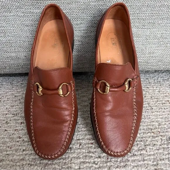 Maus &amp; Hoffman slip on cognac leather men’s loafers