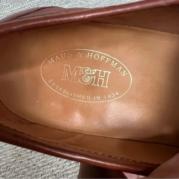 Maus &amp; Hoffman slip on cognac leather men’s loafers