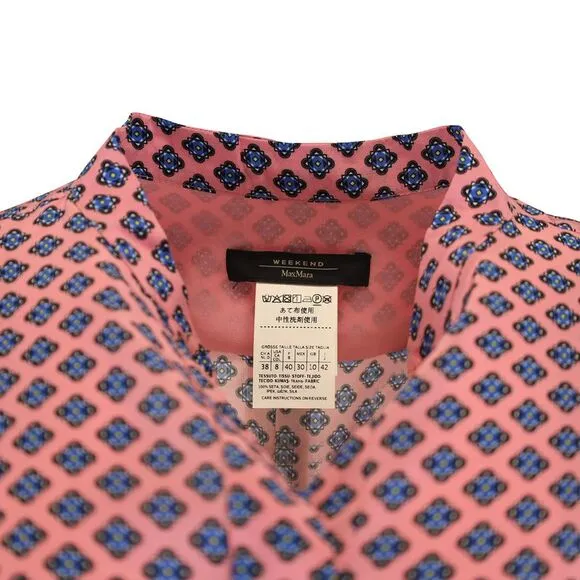 Max Mara Weekend Printed Shirt Dress in Pink Cotton