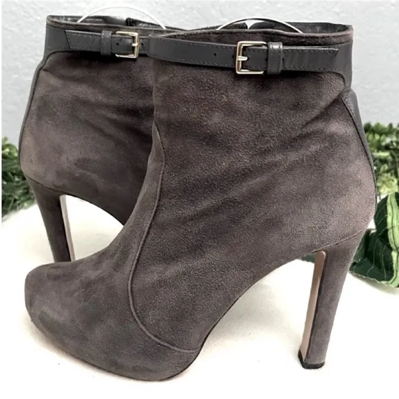 Maxmara stiletto grey suede ankle boots Size 36