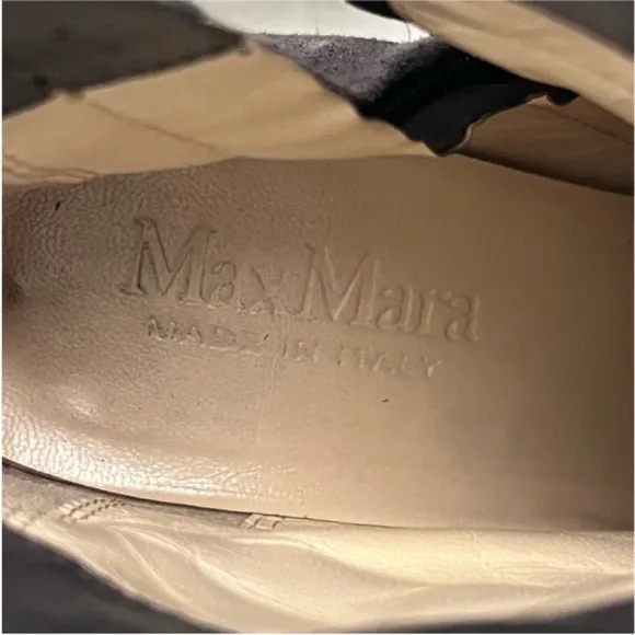 Maxmara stiletto grey suede ankle boots Size 36
