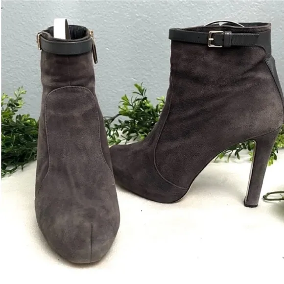 Maxmara stiletto grey suede ankle boots Size 36