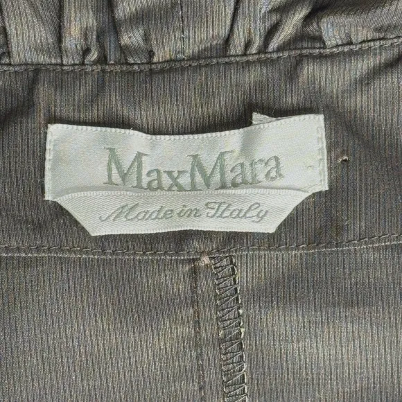 MaxMara Wrap Dress Size M Dark Grey Stretch Knit Linen/Silk Blend Made In Italy