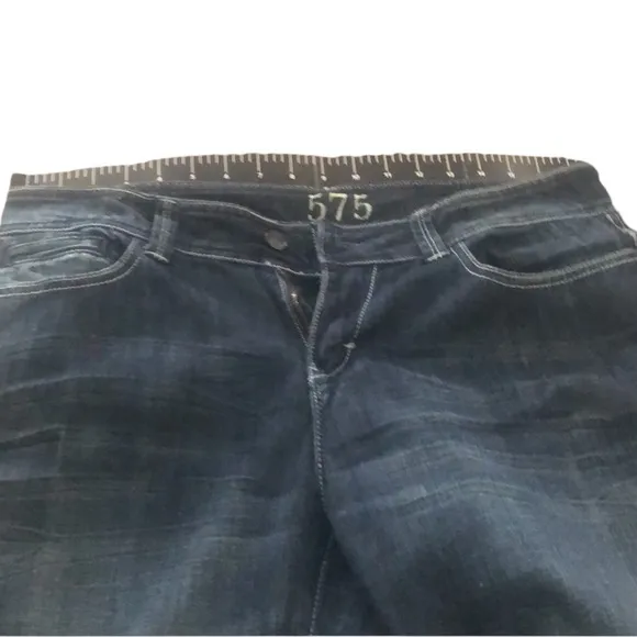 MAY 575 size 12 dark wash wide leg jeans with stretch