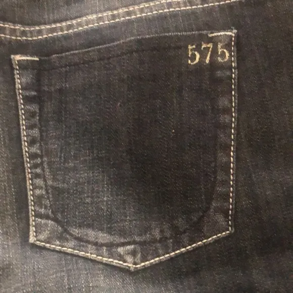 MAY 575 size 12 dark wash wide leg jeans with stretch