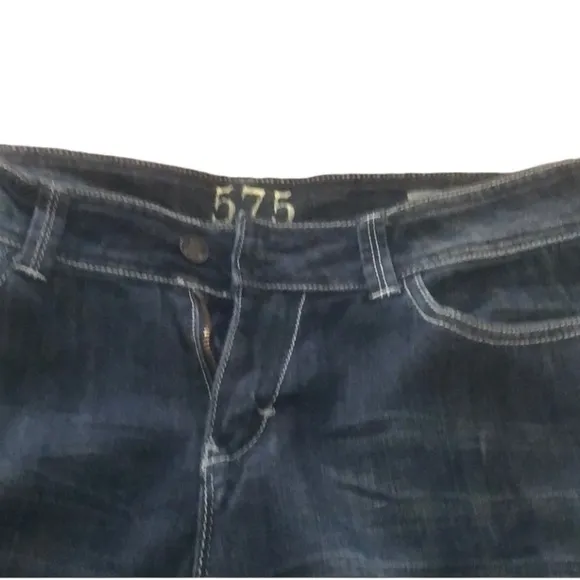 MAY 575 size 12 dark wash wide leg jeans with stretch