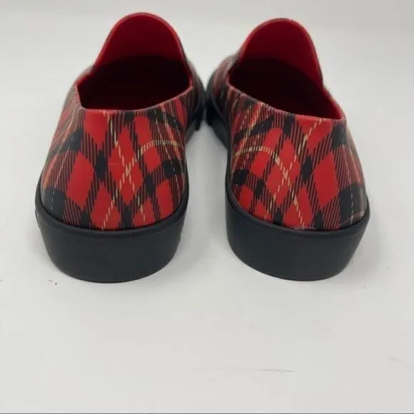 Melissa New York Flygirl Mashup Plaid Vegan PVC Loafer Slides Women’s Size 5