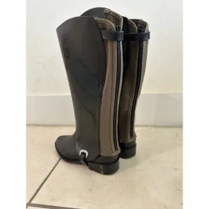 Melissa women’s riding boots‎ black/green removable cuff booties sz 5