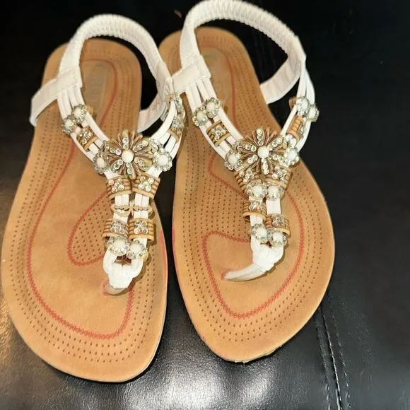 Memory, foam sandals, with bling and flowers