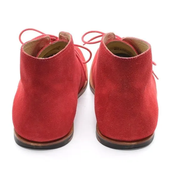Men Opening Ceremony  Red Suede Lace Up Desert Boots 45