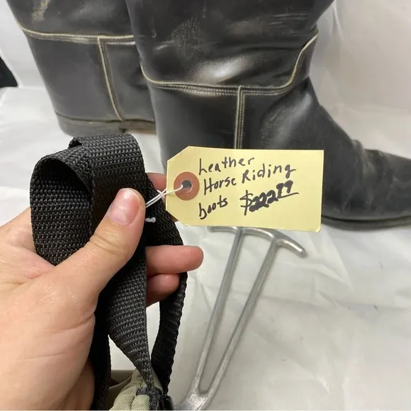 Mens 7.5 English Marlborough black Leather Riding Boots EUC