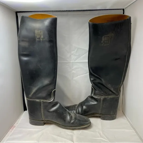 Mens 7.5 English Marlborough black Leather Riding Boots EUC