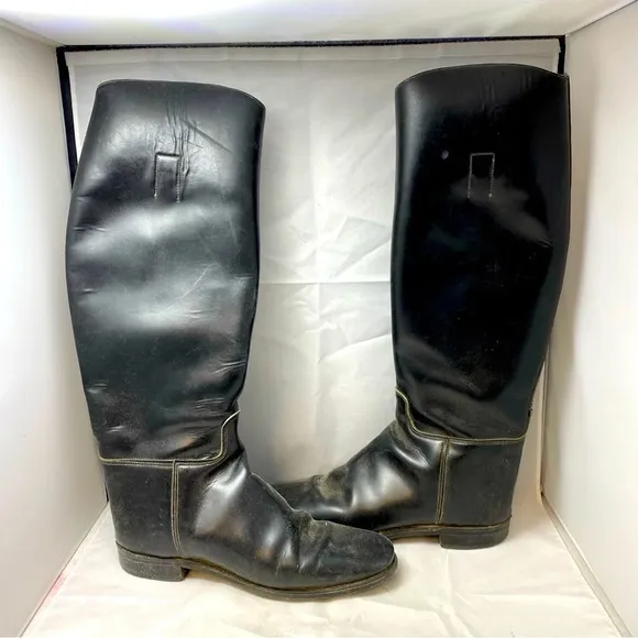 Mens 7.5 English Marlborough black Leather Riding Boots EUC