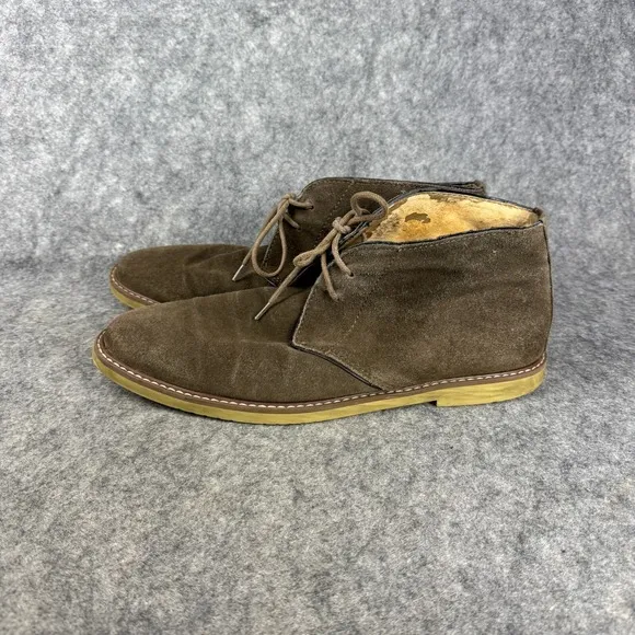 Mens BANANA REPUBLIC Desert Chukka Boots Brown Suede Leather Ankle 12 M