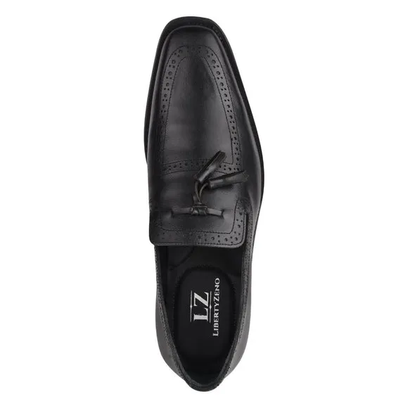 MEN'S Black Tassel Loafer Leather Tassels Shoes