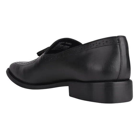 MEN'S Black Tassel Loafer Leather Tassels Shoes