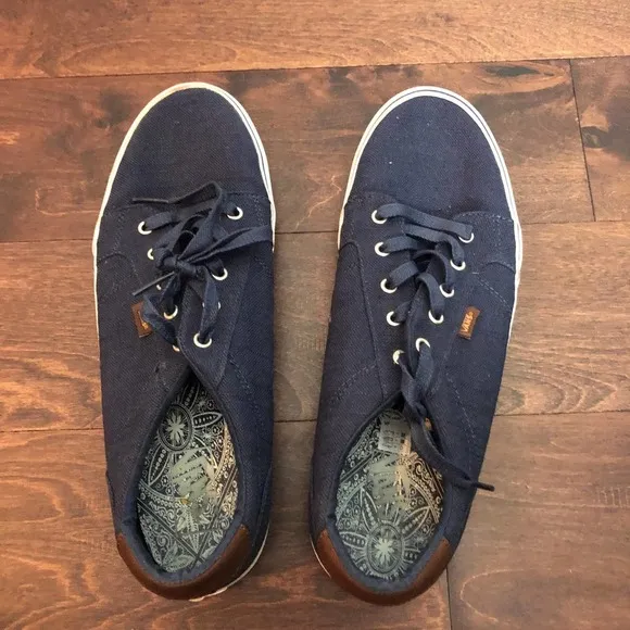men's blue canvas vans sneakers size 13