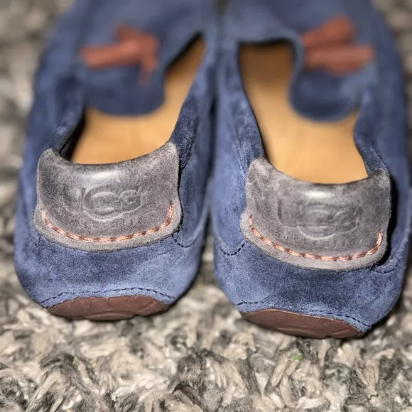 Men's Blue Suede Loafers with Tassels