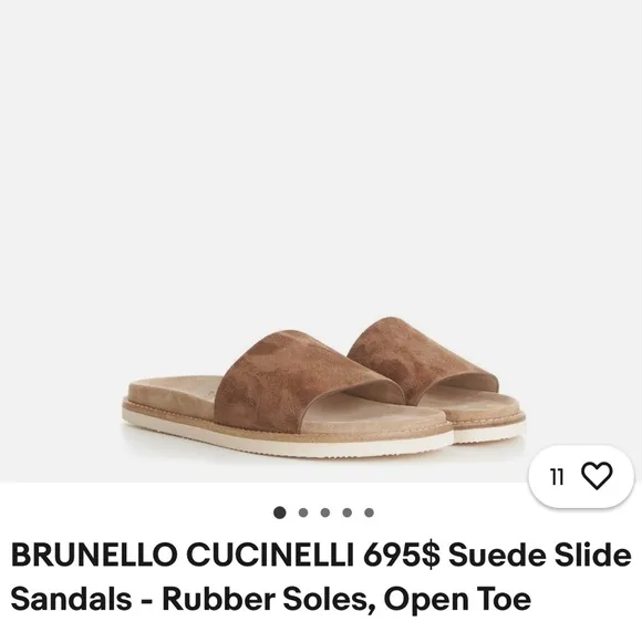 Men's Brown Suede Slide Sandals/ Euro number: 41