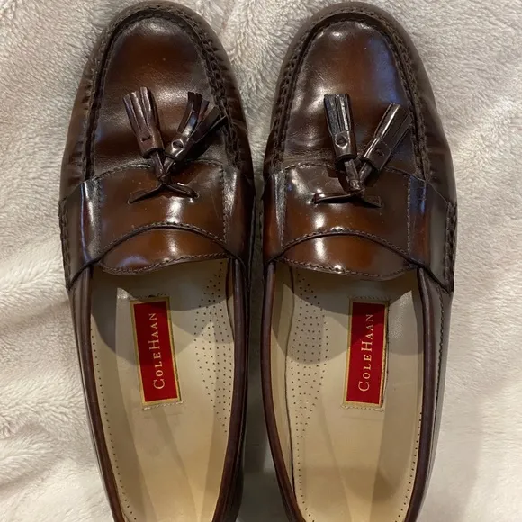 Men's Cole Haan City Pinch Slip-on HandSewn Leather Tassel Loafers Size 11 E EUC