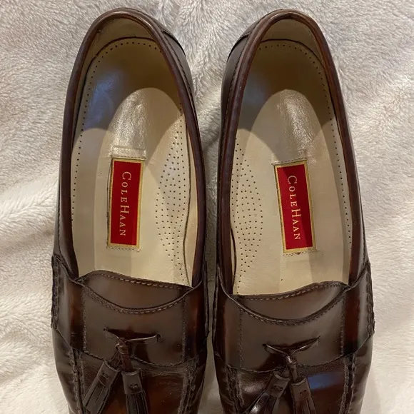 Men's Cole Haan City Pinch Slip-on HandSewn Leather Tassel Loafers Size 11 E EUC