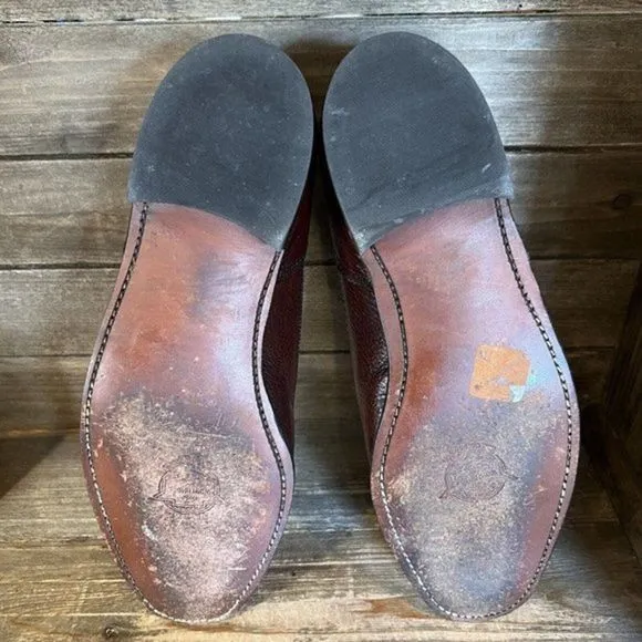 Mens Florsheim Made in USA Brown Leather Wingtip Tasseled Loafers Shoes 11 C GUC