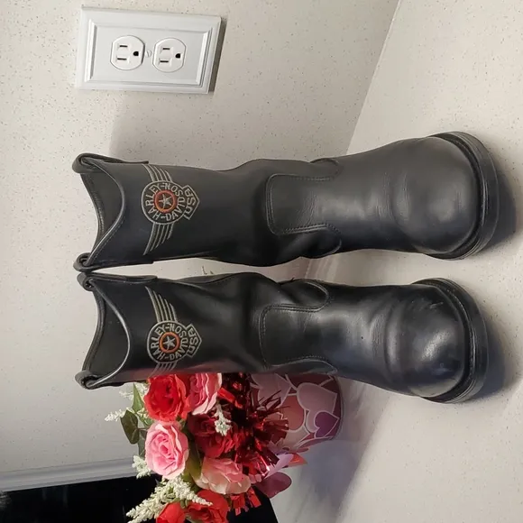 Mens HARLEY DAVIDSON leather boots (sz 10.5W)