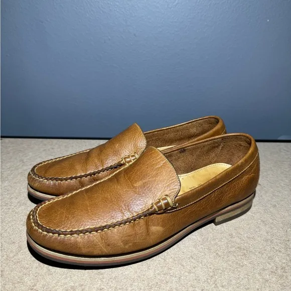 Men’s Martin Dingman Brown Slip-On Leather Loafers Size 9M #530501M
