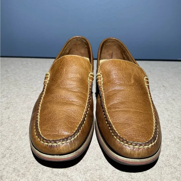 Men’s Martin Dingman Brown Slip-On Leather Loafers Size 9M #530501M