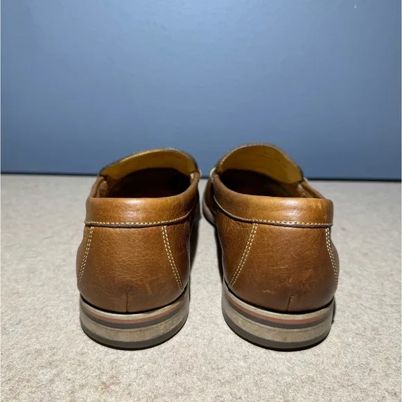 Men’s Martin Dingman Brown Slip-On Leather Loafers Size 9M #530501M