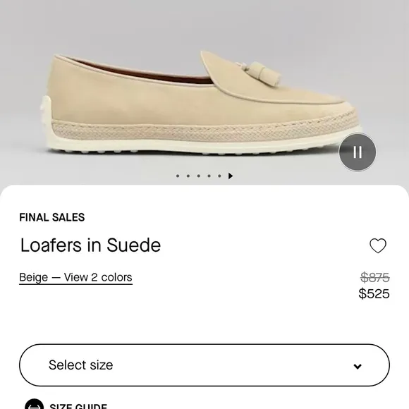 Men’s Tod’s Loafers in Suede Size 10