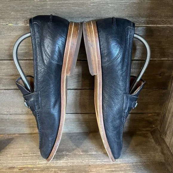 Mens Warfield Grand Black Pebbled Leather Horsebit Slip On Loafers Size 9‎ M GUC
