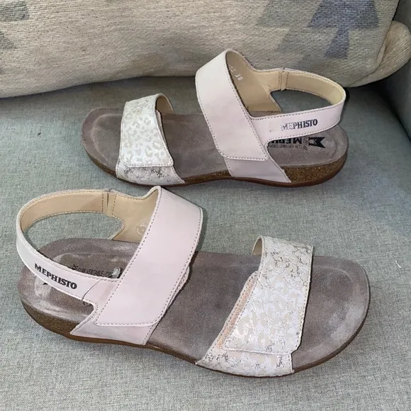 Mephisto agave light sand bucksoft jaguar women comfort sandals NWB 9