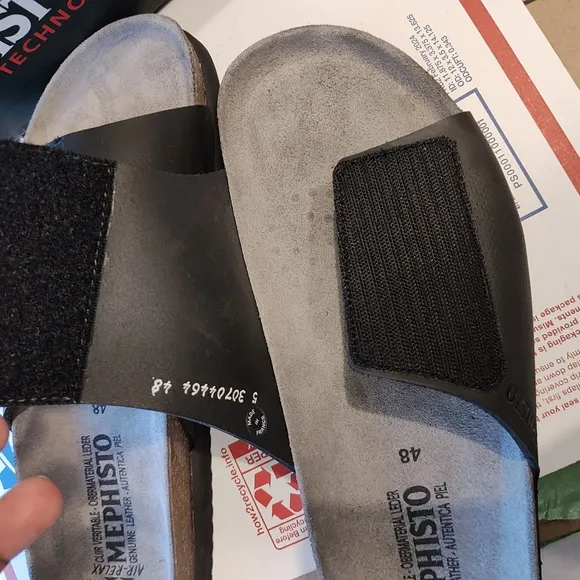 Mephisto Black and Gray Comfort Sandals