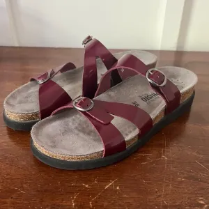 Mephisto Burgundy Strappy Sandals with Buckles size 38 (7)