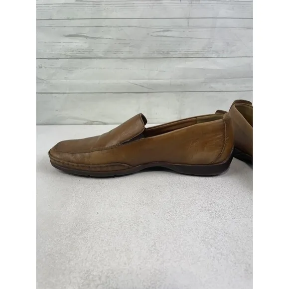 Mephisto Edlef Men's Brown Leather Cool-Air Slip-On Moccasin Loafers Size 9.5
